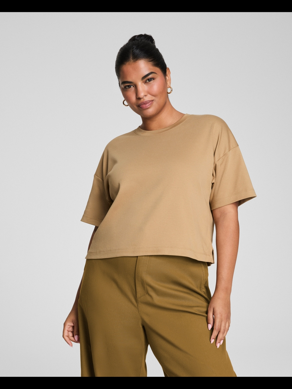 SPANX Crewneck Top in Camel